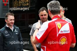 Paddy Lowe (GBR) Mercedes AMG F1 Executive Director (Technical) (Left) with Ron Meadows (GBR) Mercedes GP Team Manager. 05.07.2013. Formula 1 World Championship, Rd 9, German Grand Prix, Nurburgring, Germany, Practice Day.