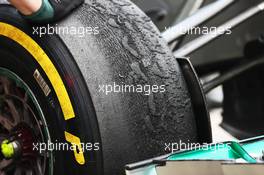 Worn Pirelli tyre on a Mercedes AMG F1 W04. 05.07.2013. Formula 1 World Championship, Rd 9, German Grand Prix, Nurburgring, Germany, Practice Day.