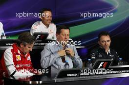 (L to R): Pat Fry (GBR) Ferrari Deputy Technical Director and Head of Race Engineering; Paul Hembery (GBR) Pirelli Motorsport Director and Paddy Lowe (GBR) Mercedes AMG F1 Executive Director (Technical) in the FIA Press Conference. 05.07.2013. Formula 1 World Championship, Rd 9, German Grand Prix, Nurburgring, Germany, Practice Day.