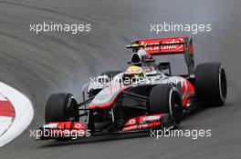 Sergio Perez (MEX) McLaren MP4-28 locks up under braking. 05.07.2013. Formula 1 World Championship, Rd 9, German Grand Prix, Nurburgring, Germany, Practice Day.