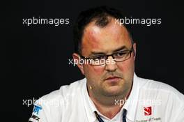 Tom McCullough (GBR) Sauber F1 Team Head of Track Engineering in the FIA Press Conference. 05.07.2013. Formula 1 World Championship, Rd 9, German Grand Prix, Nurburgring, Germany, Practice Day.