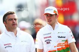 (L to R): Andy Stevenson (GBR) Sahara Force India F1 Team Manager with Paul di Resta (GBR) Sahara Force India F1. 05.07.2013. Formula 1 World Championship, Rd 9, German Grand Prix, Nurburgring, Germany, Practice Day.