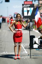Grid girl. 07.07.2013. Formula 1 World Championship, Rd 9, German Grand Prix, Nurburgring, Germany, Race Day.