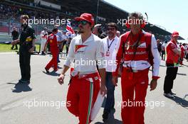 Fernando Alonso (ESP) Ferrari on the grid. 07.07.2013. Formula 1 World Championship, Rd 9, German Grand Prix, Nurburgring, Germany, Race Day.