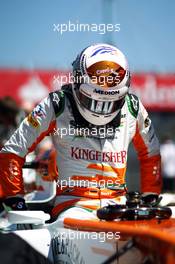 Adrian Sutil (GER) Sahara Force India VJM06 on the grid. 07.07.2013. Formula 1 World Championship, Rd 9, German Grand Prix, Nurburgring, Germany, Race Day.