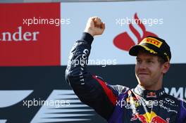 1st place for Sebastian Vettel (GER) Red Bull Racing. 07.07.2013. Formula 1 World Championship, Rd 9, German Grand Prix, Nurburgring, Germany, Race Day.