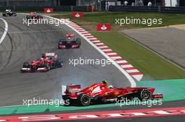 Felipe Massa (BRA) Ferrari F138 spins out of the race. 07.07.2013. Formula 1 World Championship, Rd 9, German Grand Prix, Nurburgring, Germany, Race Day.
