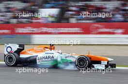 Paul di Resta (GBR) Sahara Force India VJM06 locks up under braking. 06.07.2013. Formula 1 World Championship, Rd 9, German Grand Prix, Nurburgring, Germany, Qualifying Day.