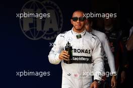 Pole sitter Lewis Hamilton (GBR) Mercedes AMG F1 in parc ferme. 06.07.2013. Formula 1 World Championship, Rd 9, German Grand Prix, Nurburgring, Germany, Qualifying Day.