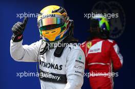 Pole for Lewis Hamilton (GBR) Mercedes AMG F1. 06.07.2013. Formula 1 World Championship, Rd 9, German Grand Prix, Nurburgring, Germany, Qualifying Day.