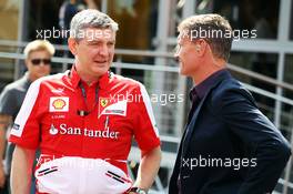 (L to R): Steve Clark (GBR) Ferrari Chief Engineer with David Coulthard (GBR) Red Bull Racing and Scuderia Toro Advisor / BBC Television Commentator. 06.07.2013. Formula 1 World Championship, Rd 9, German Grand Prix, Nurburgring, Germany, Qualifying Day.