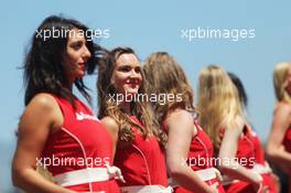 Grid girls on the drivers parade. 07.07.2013. Formula 1 World Championship, Rd 9, German Grand Prix, Nurburgring, Germany, Race Day.