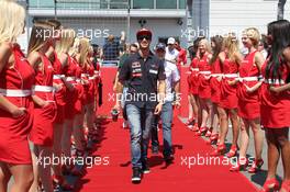 Daniel Ricciardo (AUS) Scuderia Toro Rosso on the drivers parade. 07.07.2013. Formula 1 World Championship, Rd 9, German Grand Prix, Nurburgring, Germany, Race Day.