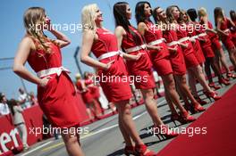 Grid girls on the drivers parade. 07.07.2013. Formula 1 World Championship, Rd 9, German Grand Prix, Nurburgring, Germany, Race Day.