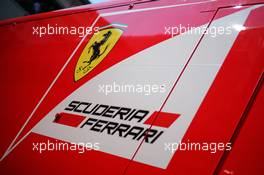 Ferrari logo on a truck. 07.07.2013. Formula 1 World Championship, Rd 9, German Grand Prix, Nurburgring, Germany, Race Day.