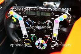 Marussia F1 Team MR02 steering wheel. 04.07.2013. Formula 1 World Championship, Rd 9, German Grand Prix, Nurburgring, Germany, Preparation Day.