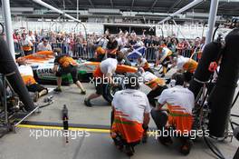 Sahara Force India F1 Team practice pit stops. 04.07.2013. Formula 1 World Championship, Rd 9, German Grand Prix, Nurburgring, Germany, Preparation Day.