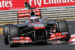 Jenson Button (GBR) McLaren MP4-28. 26.07.2013. Formula 1 World Championship, Rd 10, Hungarian Grand Prix, Budapest, Hungary, Practice Day