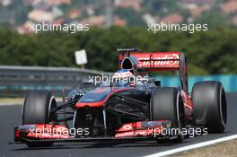 Jenson Button (GBR) McLaren MP4-28. 26.07.2013. Formula 1 World Championship, Rd 10, Hungarian Grand Prix, Budapest, Hungary, Practice Day