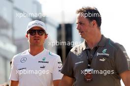 (L to R): Nico Rosberg (GER) Mercedes AMG F1 with Ron Meadows (GBR) Mercedes GP Team Manager. 26.07.2013. Formula 1 World Championship, Rd 10, Hungarian Grand Prix, Budapest, Hungary, Practice Day