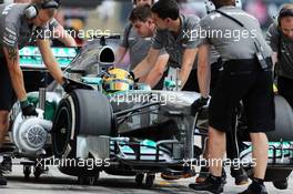 Lewis Hamilton (GBR) Mercedes AMG F1 W04. 26.07.2013. Formula 1 World Championship, Rd 10, Hungarian Grand Prix, Budapest, Hungary, Practice Day