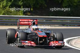 Jenson Button (GBR) McLaren MP4-28. 26.07.2013. Formula 1 World Championship, Rd 10, Hungarian Grand Prix, Budapest, Hungary, Practice Day