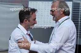 (L to R): Paddy Lowe (GBR) Mercedes AMG F1 Executive Director (Technical) with Didier Coton (BEL) Driver Manager. 26.07.2013. Formula 1 World Championship, Rd 10, Hungarian Grand Prix, Budapest, Hungary, Practice Day