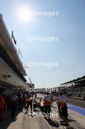 Adrian Sutil (GER) Sahara Force India VJM06 in the pits. 26.07.2013. Formula 1 World Championship, Rd 10, Hungarian Grand Prix, Budapest, Hungary, Practice Day