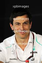 Toto Wolff (GER) Mercedes AMG F1 Shareholder and Executive Director in the FIA Press Conference. 26.07.2013. Formula 1 World Championship, Rd 10, Hungarian Grand Prix, Budapest, Hungary, Practice Day