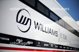 Williams logo on a team truck. 26.07.2013. Formula 1 World Championship, Rd 10, Hungarian Grand Prix, Budapest, Hungary, Practice Day