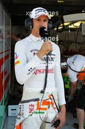 Adrian Sutil (GER) Sahara Force India reporting for Sky Sports. 26.07.2013. Formula 1 World Championship, Rd 10, Hungarian Grand Prix, Budapest, Hungary, Practice Day