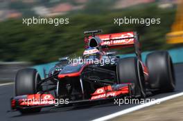 Jenson Button (GBR) McLaren MP4-28. 26.07.2013. Formula 1 World Championship, Rd 10, Hungarian Grand Prix, Budapest, Hungary, Practice Day