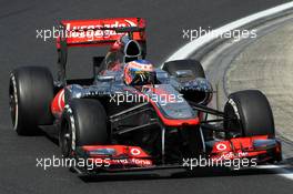 Jenson Button (GBR) McLaren MP4-28. 26.07.2013. Formula 1 World Championship, Rd 10, Hungarian Grand Prix, Budapest, Hungary, Practice Day