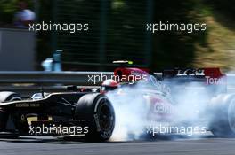 Romain Grosjean (FRA) Lotus F1 E21 locks up under braking. 26.07.2013. Formula 1 World Championship, Rd 10, Hungarian Grand Prix, Budapest, Hungary, Practice Day