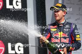 3rd place Sebastian Vettel (GER) Red Bull Racing. 28.07.2013. Formula 1 World Championship, Rd 10, Hungarian Grand Prix, Budapest, Hungary, Race Day