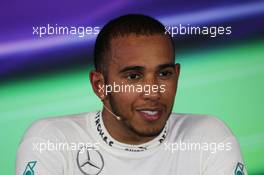 Race winner Lewis Hamilton (GBR) Mercedes AMG F1 in the FIA Press Conference. 28.07.2013. Formula 1 World Championship, Rd 10, Hungarian Grand Prix, Budapest, Hungary, Race Day