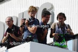 Photographers shoot the podium. 28.07.2013. Formula 1 World Championship, Rd 10, Hungarian Grand Prix, Budapest, Hungary, Race Day
