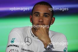 Race winner Lewis Hamilton (GBR) Mercedes AMG F1 in the FIA Press Conference. 28.07.2013. Formula 1 World Championship, Rd 10, Hungarian Grand Prix, Budapest, Hungary, Race Day