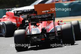 Max Chilton (GBR) Marussia F1 Team MR02 follows team mate Jules Bianchi (FRA) Marussia F1 Team MR02. 28.07.2013. Formula 1 World Championship, Rd 10, Hungarian Grand Prix, Budapest, Hungary, Race Day