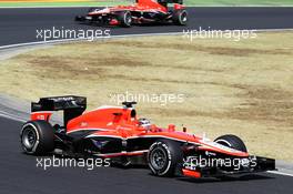 Jules Bianchi (FRA) Marussia F1 Team MR02 leads team mate Max Chilton (GBR) Marussia F1 Team MR02. 28.07.2013. Formula 1 World Championship, Rd 10, Hungarian Grand Prix, Budapest, Hungary, Race Day