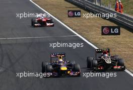 Sebastian Vettel (GER), Red Bull Racing and Romain Grosjean (FRA), Lotus F1 Team  28.07.2013. Formula 1 World Championship, Rd 10, Hungarian Grand Prix, Budapest, Hungary, Race Day