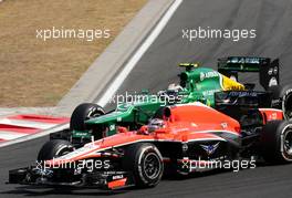 Jules Bianchi (FRA), Marussia Formula One Team  and Giedo van der Garde (NDL), Caterham F1 Team  28.07.2013. Formula 1 World Championship, Rd 10, Hungarian Grand Prix, Budapest, Hungary, Race Day