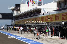 The pitlane during the third practice session. 27.07.2013. Formula 1 World Championship, Rd 10, Hungarian Grand Prix, Budapest, Hungary, Qualifying Day