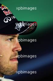 Sebastian Vettel (GER) Red Bull Racing in the FIA Press Conference/ 27.07.2013. Formula 1 World Championship, Rd 10, Hungarian Grand Prix, Budapest, Hungary, Qualifying Day