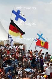 Fans and flags. 27.07.2013. Formula 1 World Championship, Rd 10, Hungarian Grand Prix, Budapest, Hungary, Qualifying Day