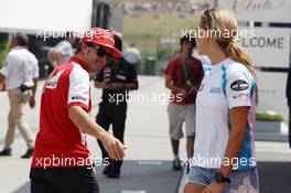 Fernando Alonso (ESP) Ferrari with Carmen Jorda (ESP) GP3 Driver. 27.07.2013. Formula 1 World Championship, Rd 10, Hungarian Grand Prix, Budapest, Hungary, Qualifying Day