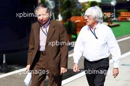 (L to R): Jean Todt (FRA) FIA President with Bernie Ecclestone (GBR) CEO Formula One Group (FOM). 27.07.2013. Formula 1 World Championship, Rd 10, Hungarian Grand Prix, Budapest, Hungary, Qualifying Day