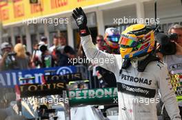 Pole for Lewis Hamilton (GBR) Mercedes AMG F1. 27.07.2013. Formula 1 World Championship, Rd 10, Hungarian Grand Prix, Budapest, Hungary, Qualifying Day