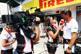 (L to R): Natalie Pinkham (GBR) Sky Sports Presenter with Graeme Lowdon (GBR) Marussia F1 Team Chief Executive Officer. 27.07.2013. Formula 1 World Championship, Rd 10, Hungarian Grand Prix, Budapest, Hungary, Qualifying Day