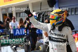 Pole for Lewis Hamilton (GBR) Mercedes AMG F1. 27.07.2013. Formula 1 World Championship, Rd 10, Hungarian Grand Prix, Budapest, Hungary, Qualifying Day